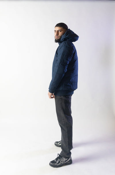 Blue Hooded Down Jacket – New York Model