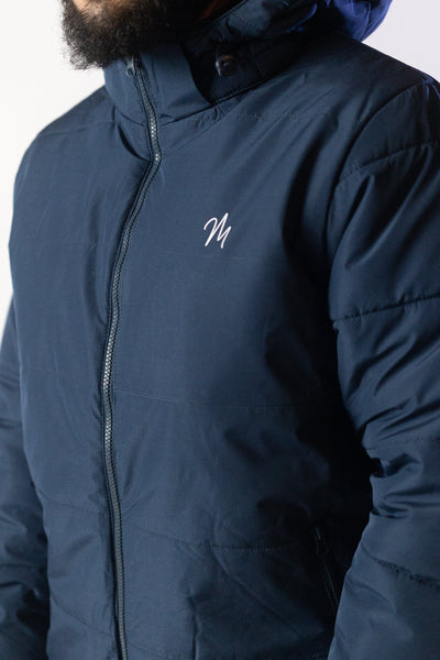 Blue Hooded Down Jacket – New York Model